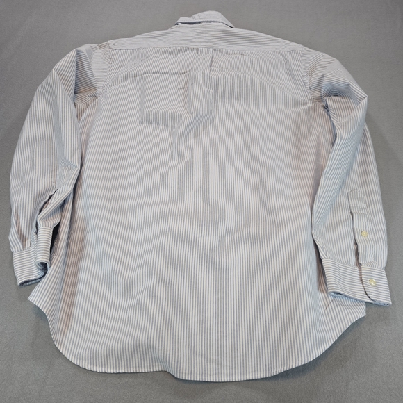 Ralph Lauren Men’s Large Striped Button Up Shirt Blue White Long Sleeve Polo - Picture 6 of 6